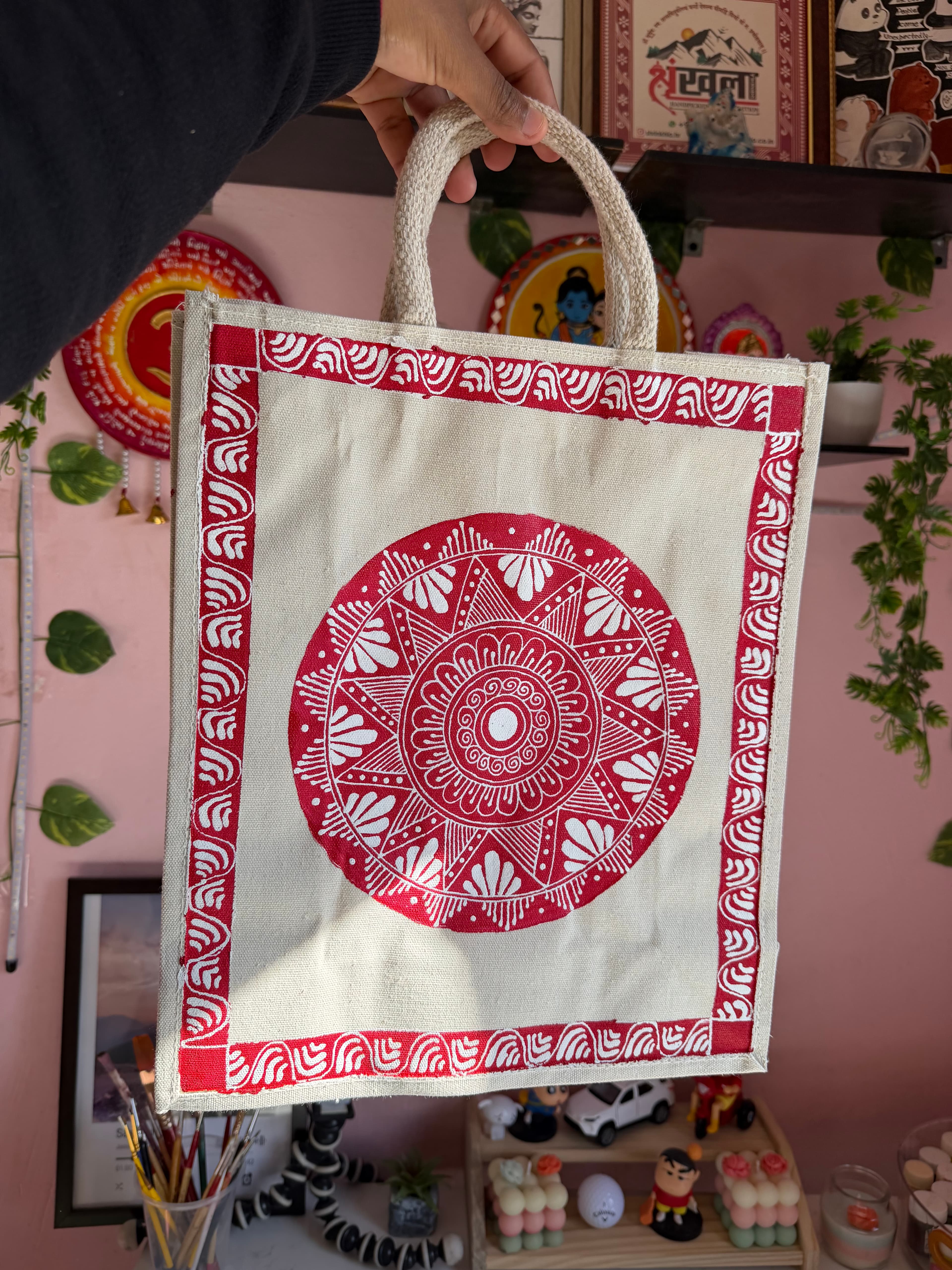 Handmade Aipan Canvas Bag