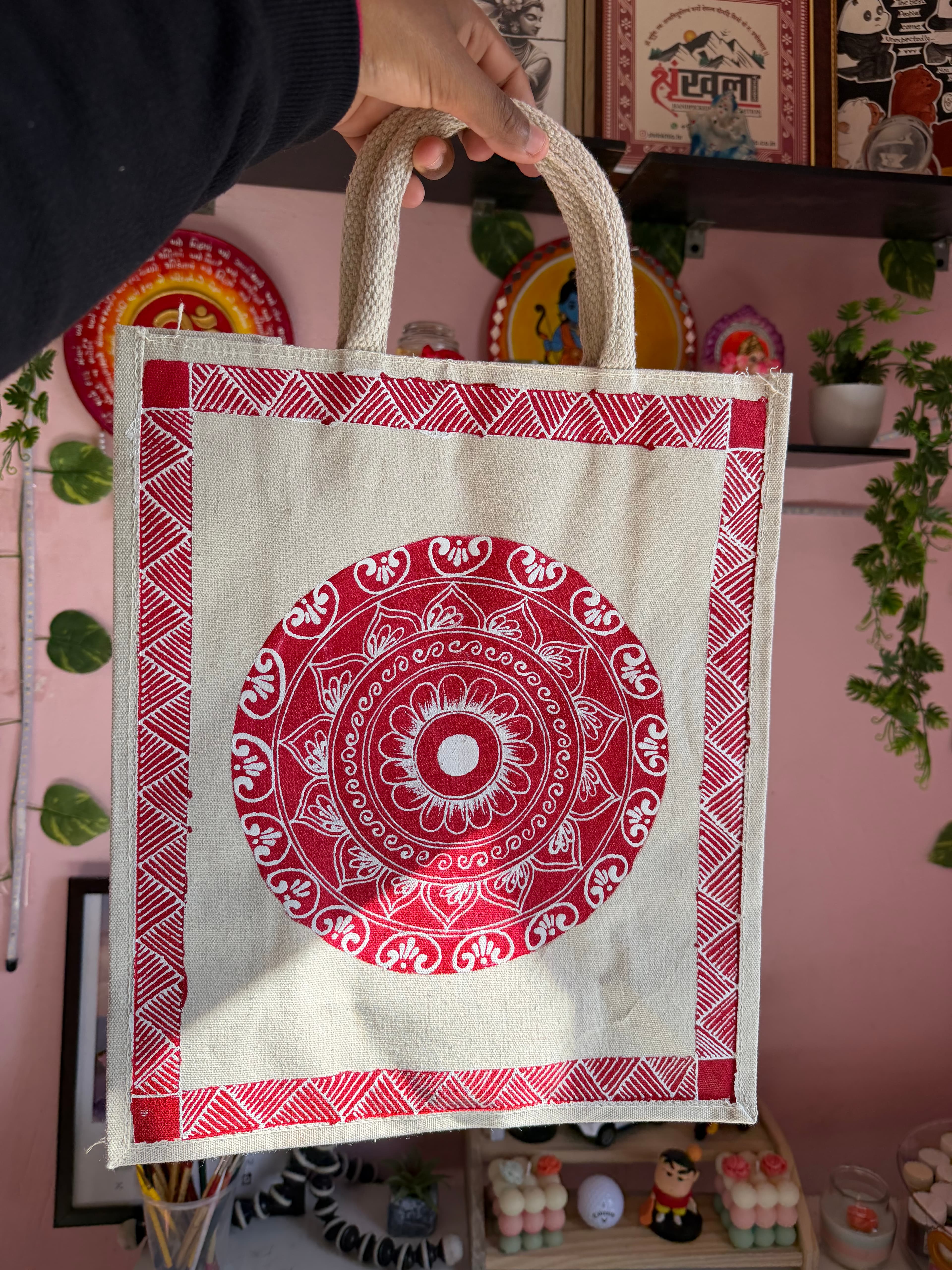 Handmade Aipan Canvas Bag 2
