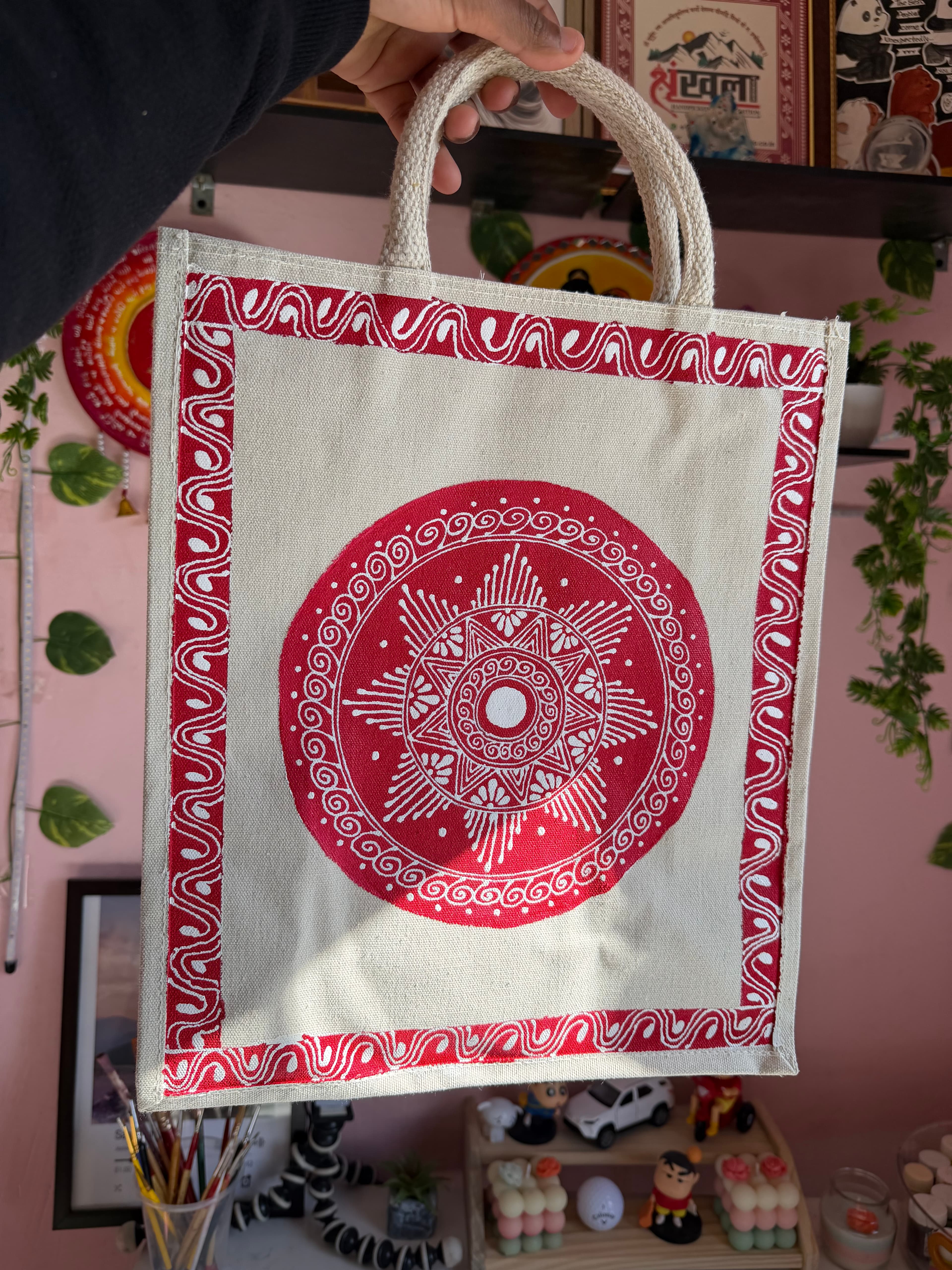 Handmade Aipan Canvas Bag 3