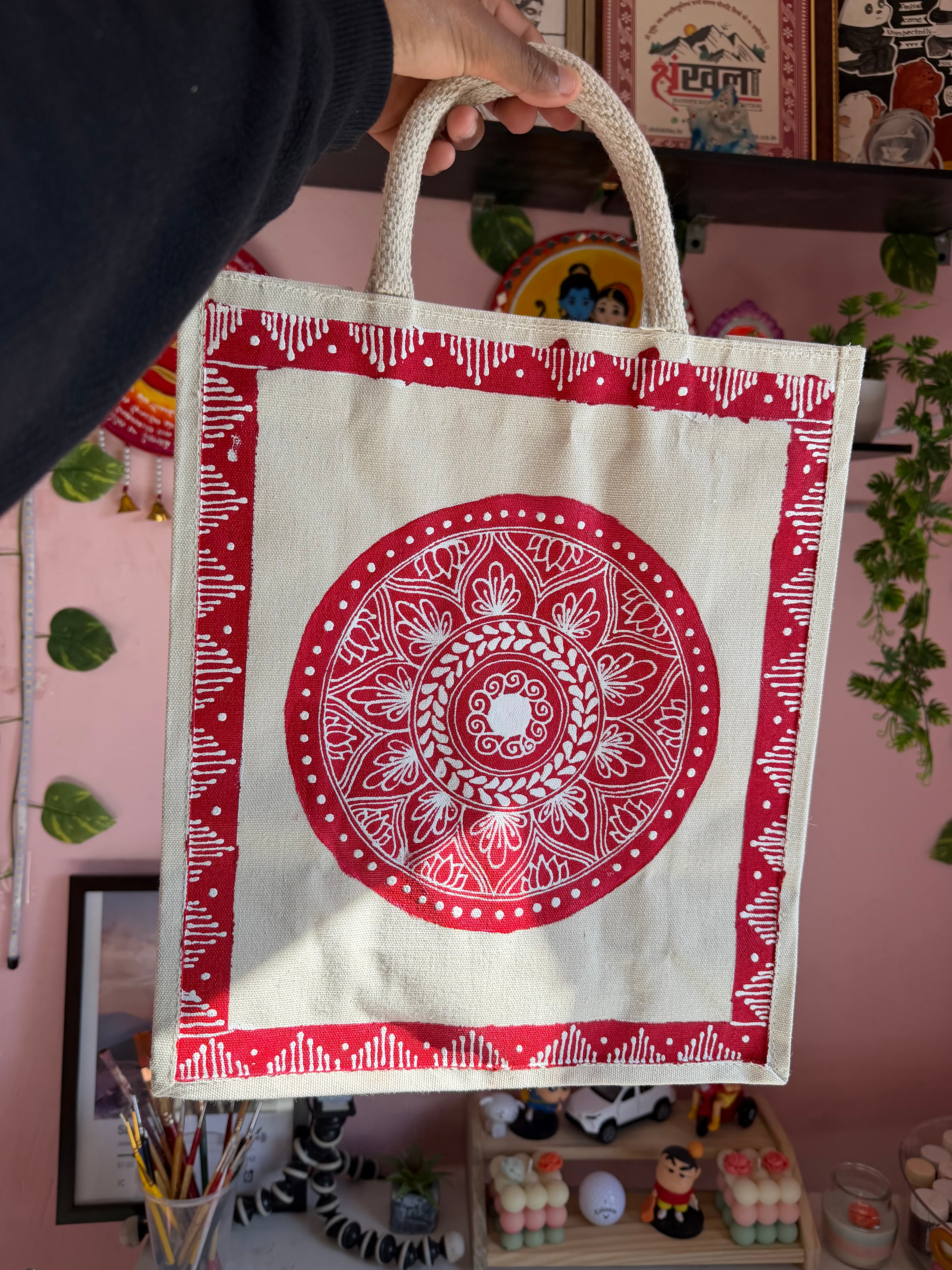 Handmade Aipan Canvas Bag 5
