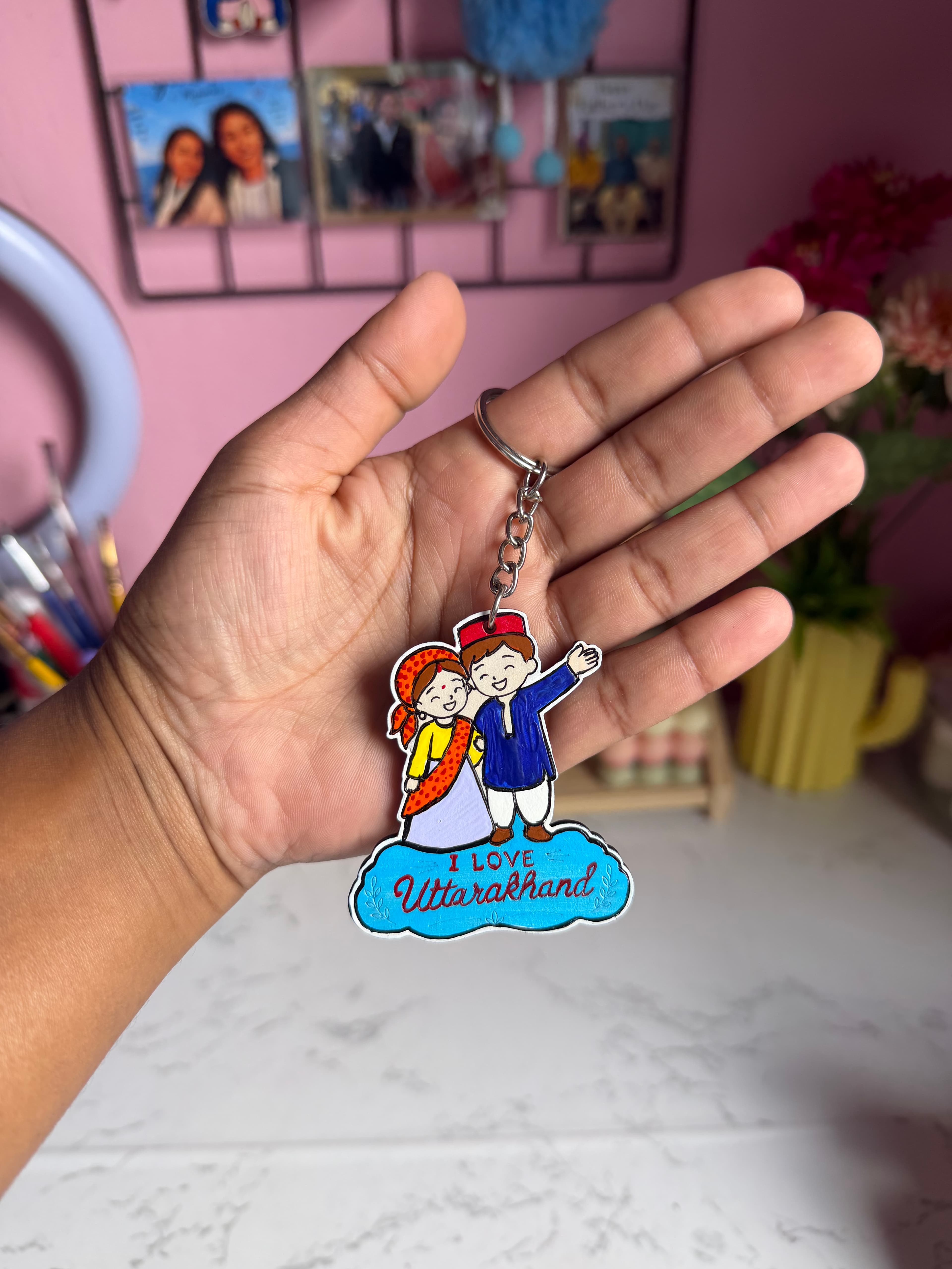 I ❤️ Uttarakhand couple keychain